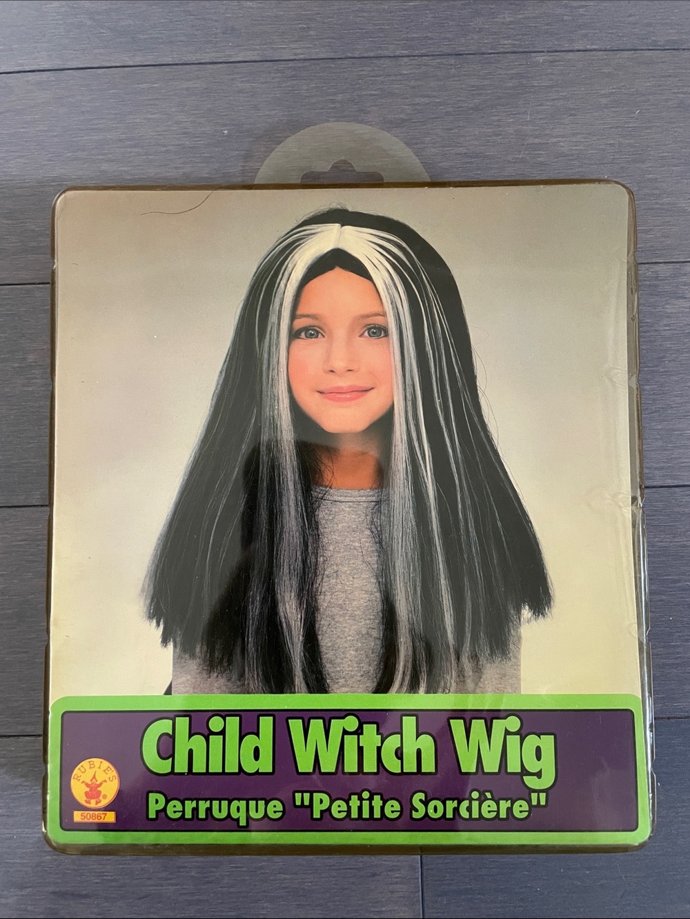 Rubie's Child Witch Wig - Black with White Streaks
